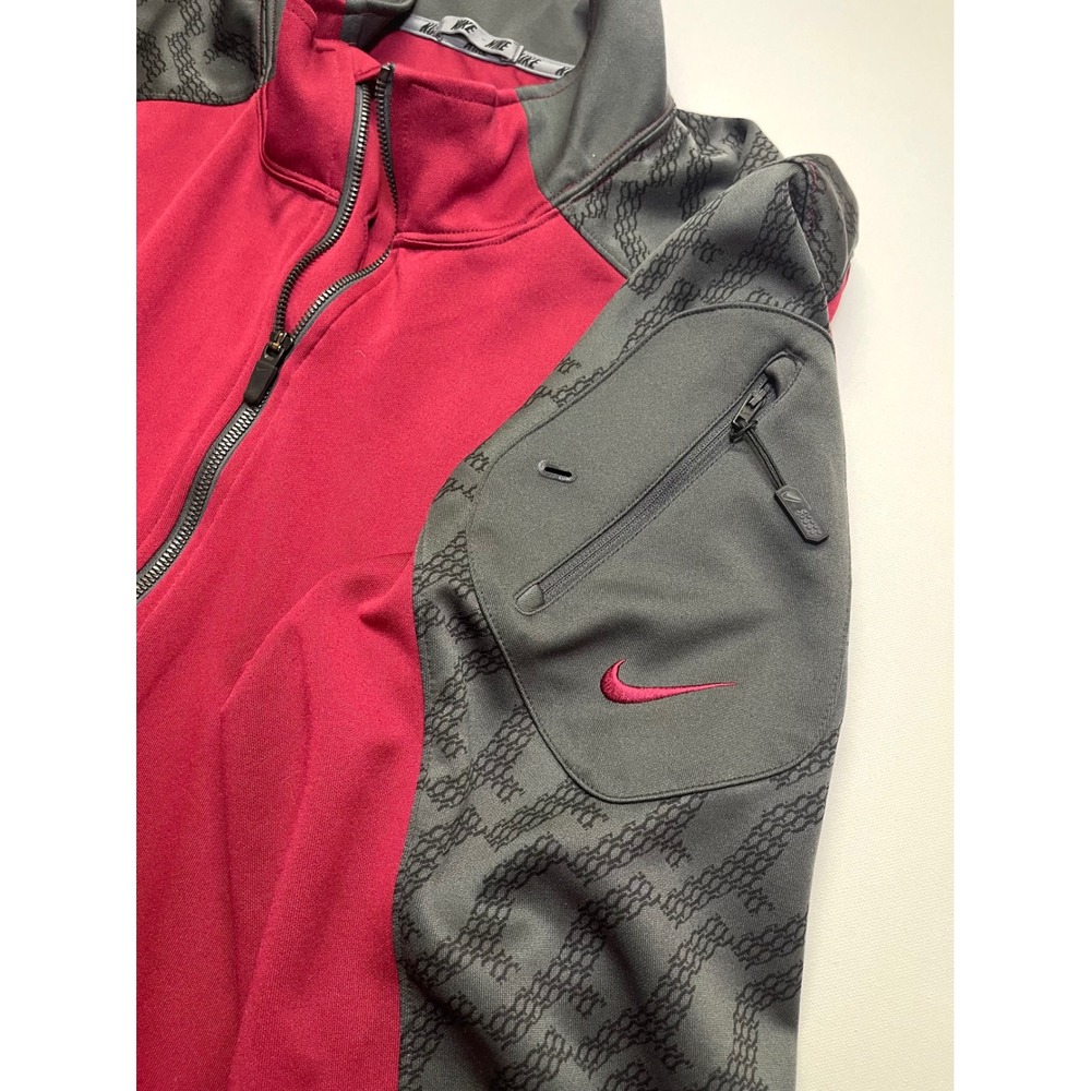 Nike Mens Dri-FIT Full Zip Track Jacket Burgundy Grey 3XLT Sporty NIKE55